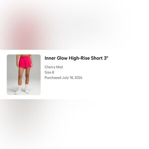 Inner Glow High-Rise Short 3" in Cherry Mist